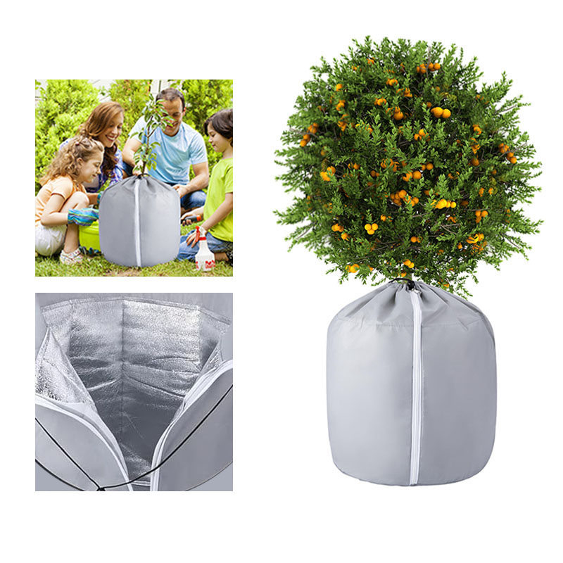 Anti-Frost Winter Pot Plant Cover with Drawstring and Zipper for Winter Outdoor Fruit Trees